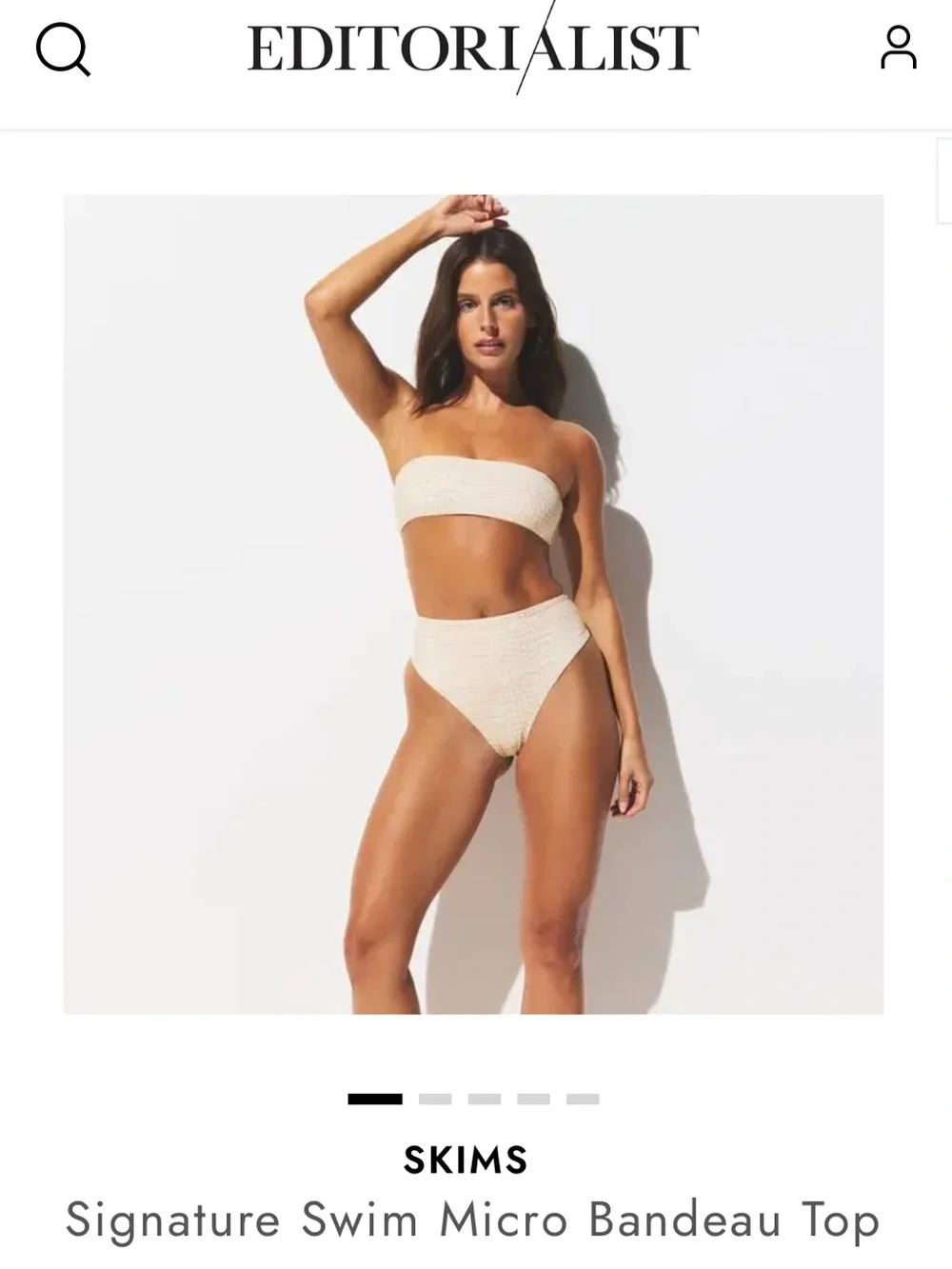 SKIMS Cream Textured Croc-Embossed Bikini Set